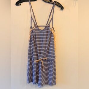 FLEUR'T WITH ME Striped Lengerie Romper w/ Lace Details